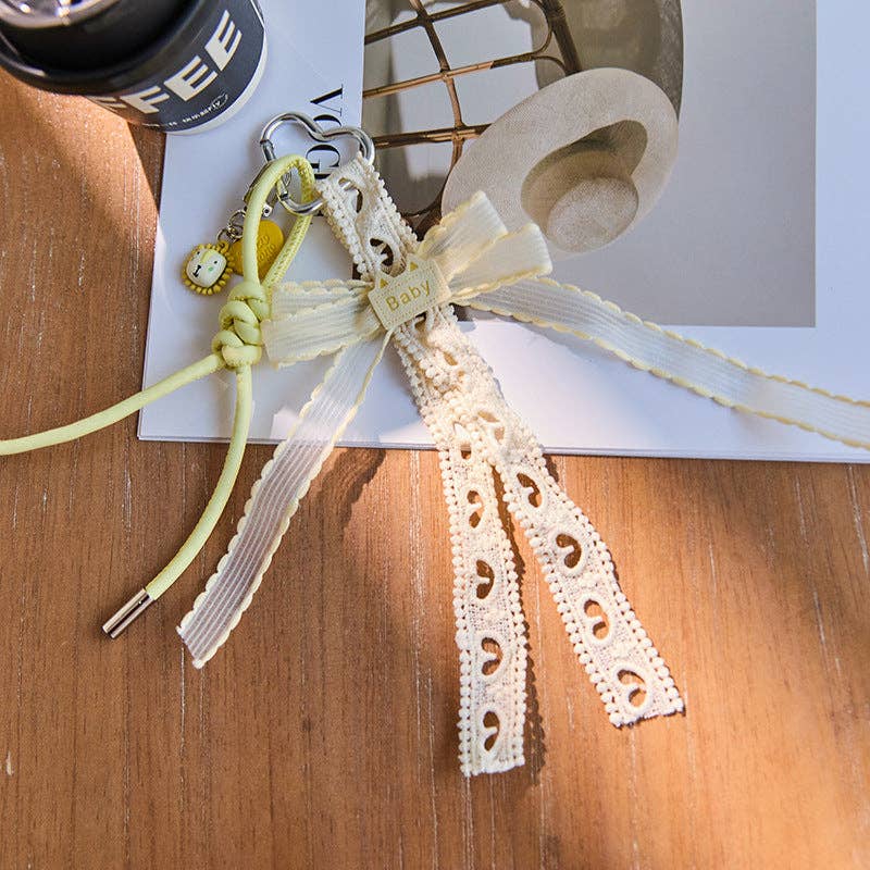 Dipped Shop - Wholesale Keychain - Women's - Cute Bow Star Braided Keychain Bag Charm DP25C7671