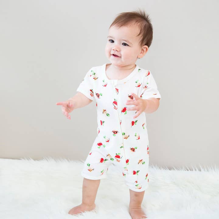 Ekologisk Bomull Kortärmad Zippy Romper för wholesale av Silkberry Baby