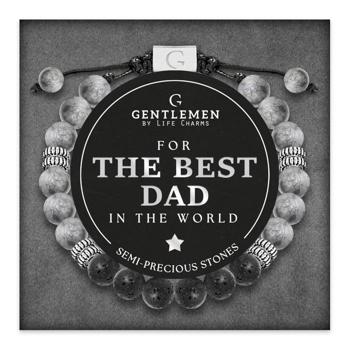 Bracelet semi-précieux ajustable Dad pour homme pour la vente par Life Charms