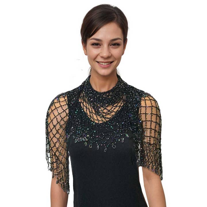 The Magic Scarf Company - Wholesale Outerwear Vest - Women's - 027 - Shanghai Beaded Triangle4