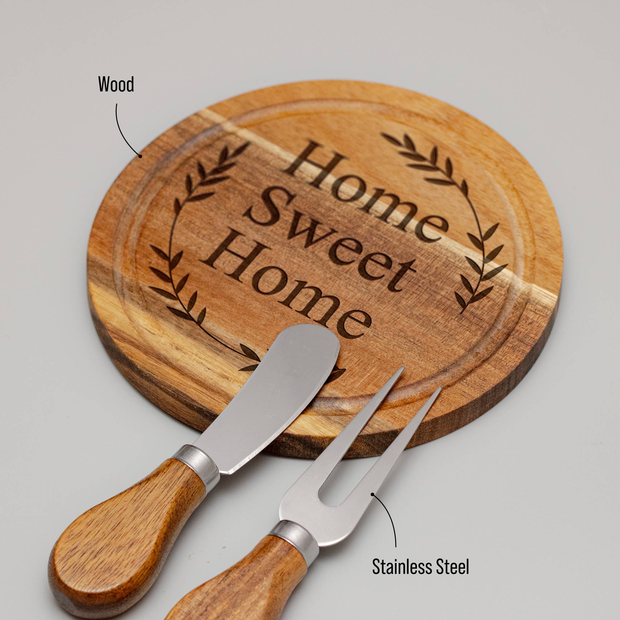 Famgraving - Wholesale Cheese Board - Personalized Mini Charcuterie Cheese Knives Board Set2