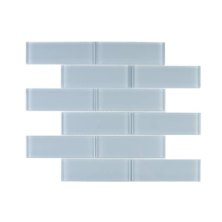 Carreau de métro en mosaïque de verre 2 « x 6", dosseret pour cuisine et salle de bain - 5 pieds carrés par carton - gris clair de lune pour la vente par WS Tiles