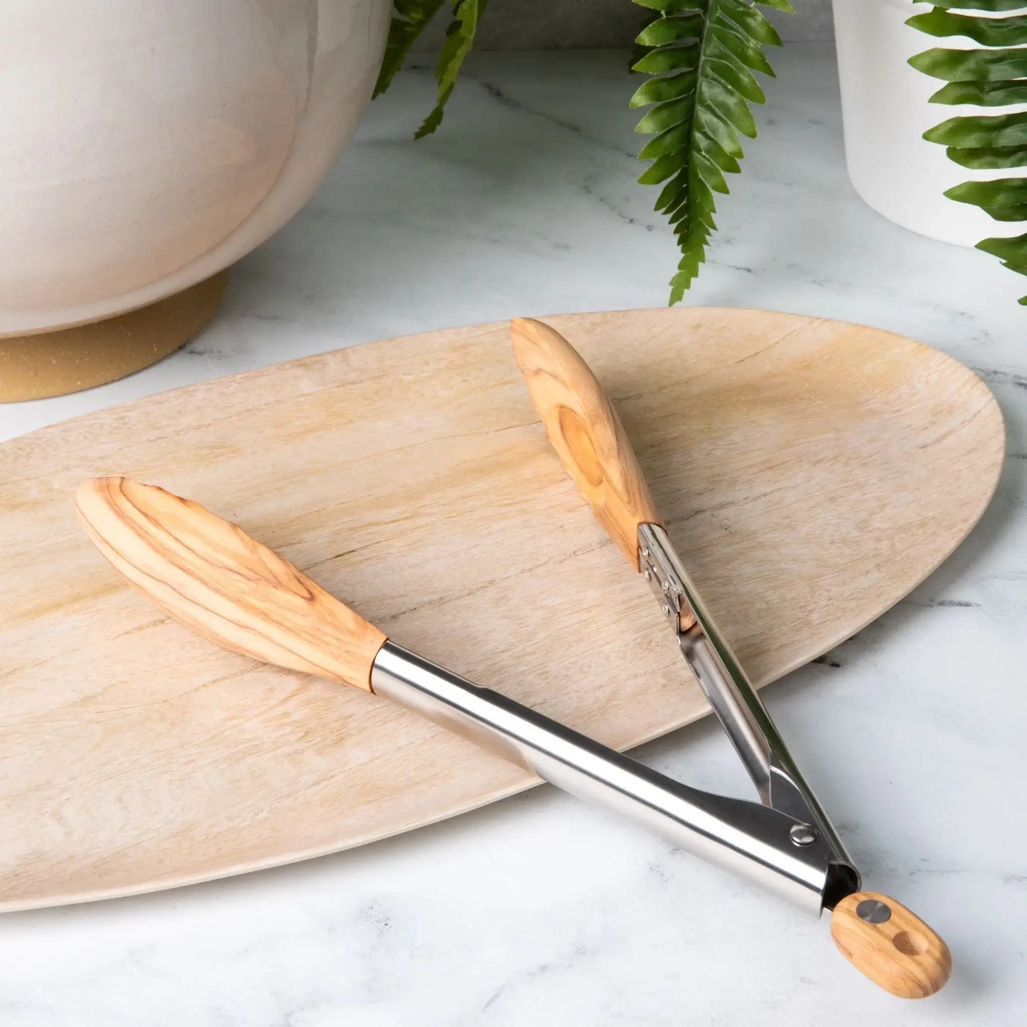 Salt & York – wholesale Kitchen tong – Walnut and Stainless Steel Tongs5