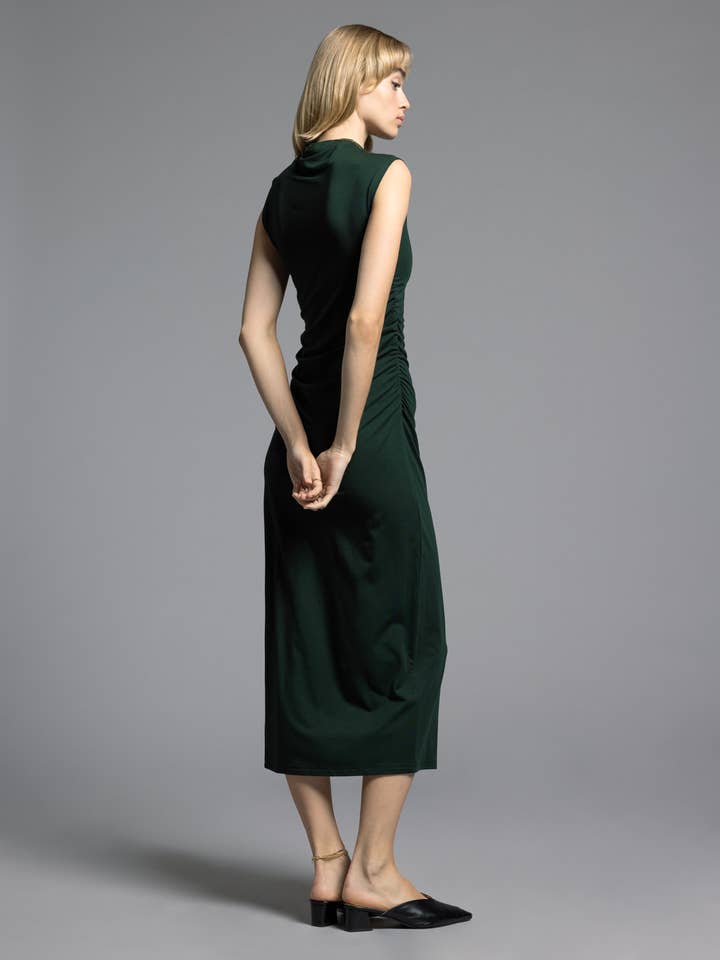 Weekend Los Angeles - Wholesale Dress - Women's - Ruched Midi Dress - ROSE DRESS