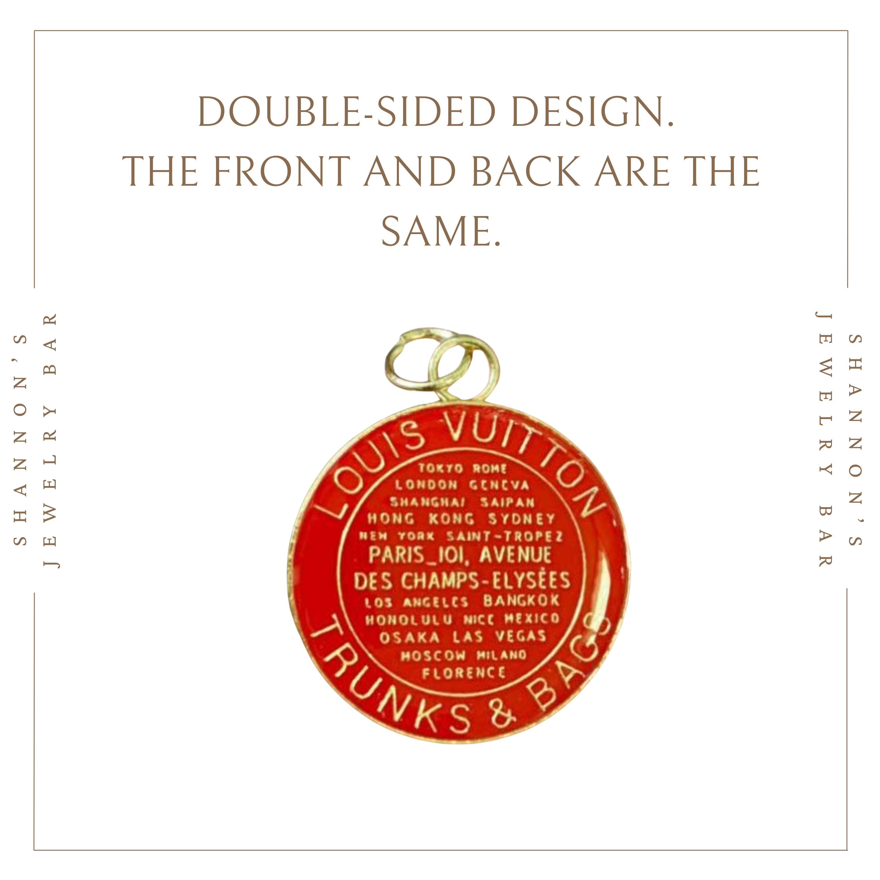 Shannon's Jewelry Bar - Wholesale Individual Charm/Pendant - Louis Vuitton Charm Zipper Pull LV Enamel Trunks & Bags Tag1