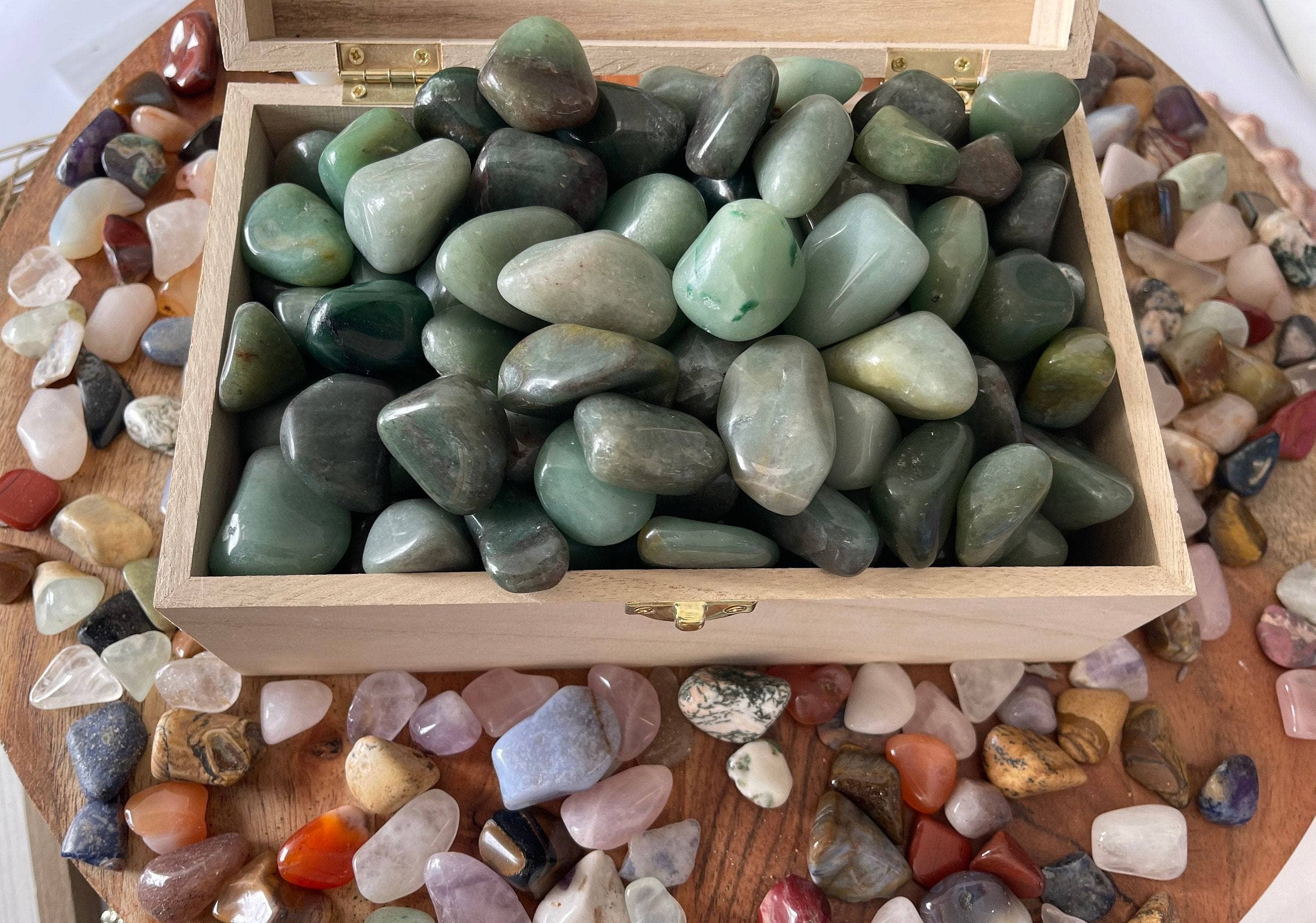 Tumbled By WholesaleGemShop Metaphysical Healing Gift Reiki Genuine Green Mica Zade Tumbled Stones Chakra Stone