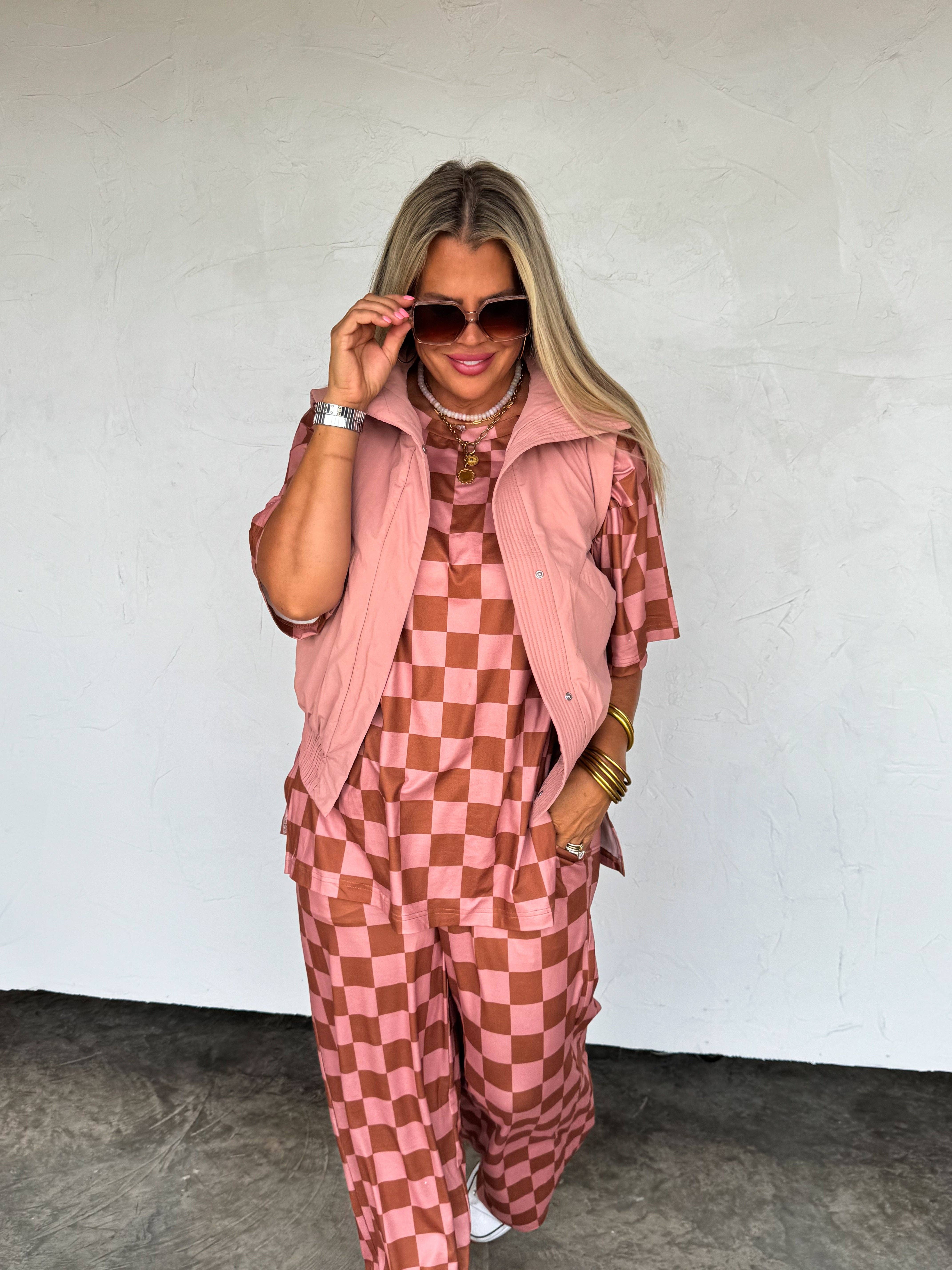 BLAKELEY - Wholesale Tunic - Women's - CHECK BABE SIDE SLIT TOP13