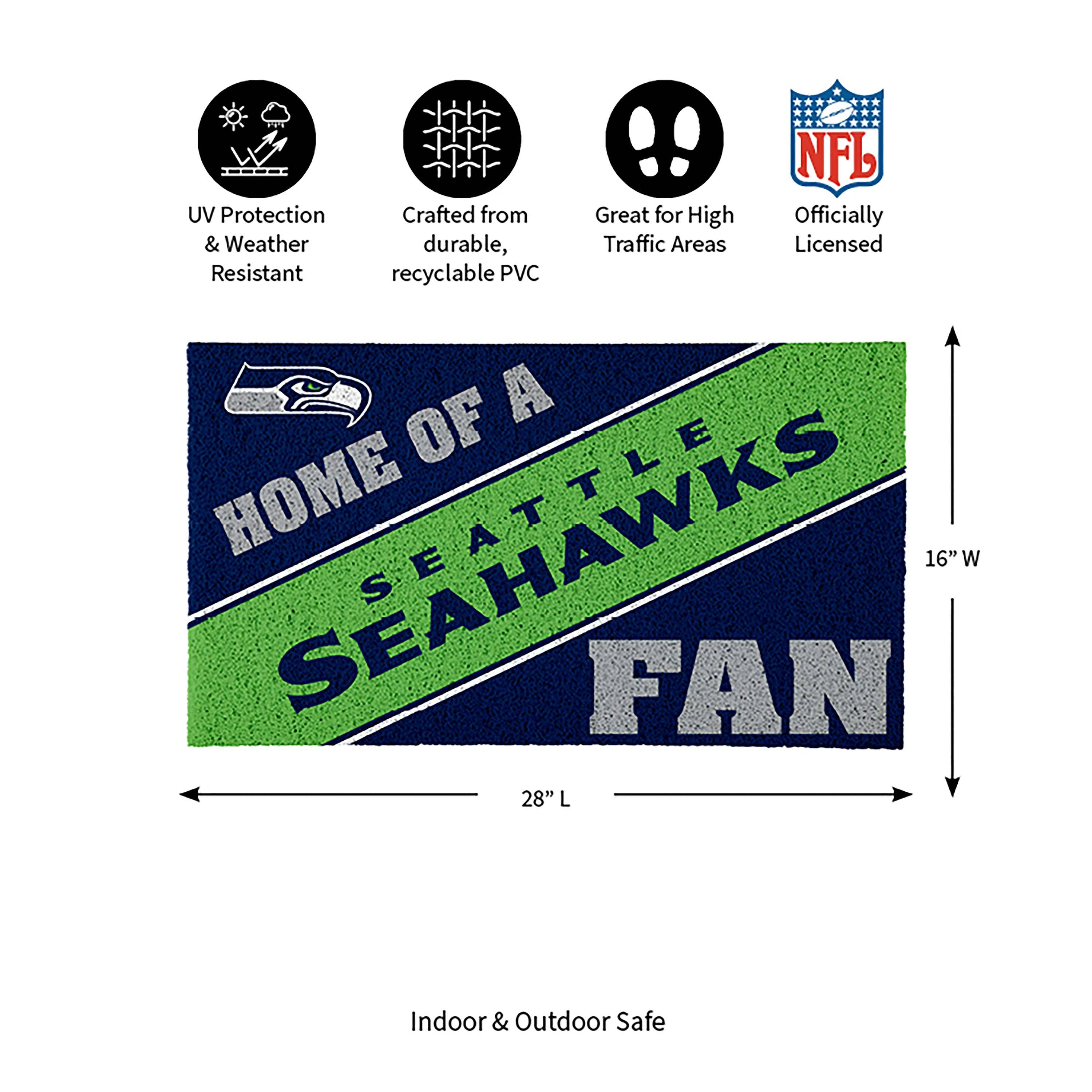 Evergreen Enterprises - Wholesale Door Mat - Seattle Seahawks, PVC Mat COLOR, Home of a Fan4