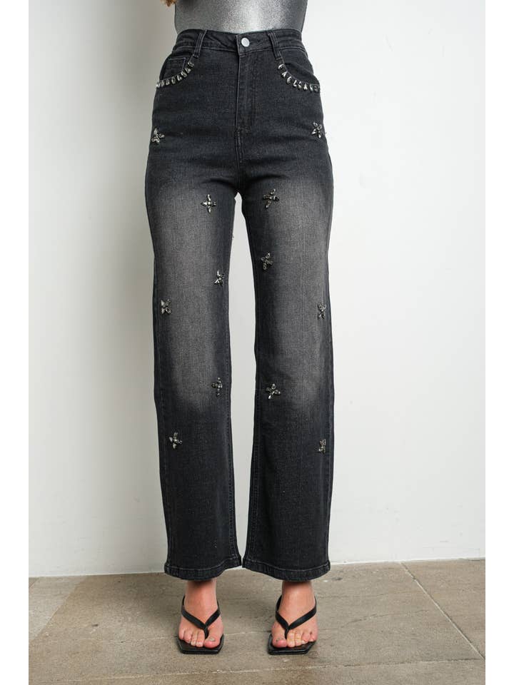 KIWI - Vendita all'ingrosso Jeans - Donna - Jeans elasticizzati decorati IP3251