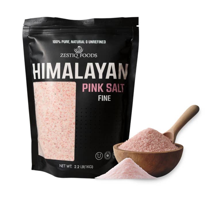 Premium Himalayan Pink Salt Fine 2.2lb Pouch Mineral Rich for wholesale by Zestiq Foods