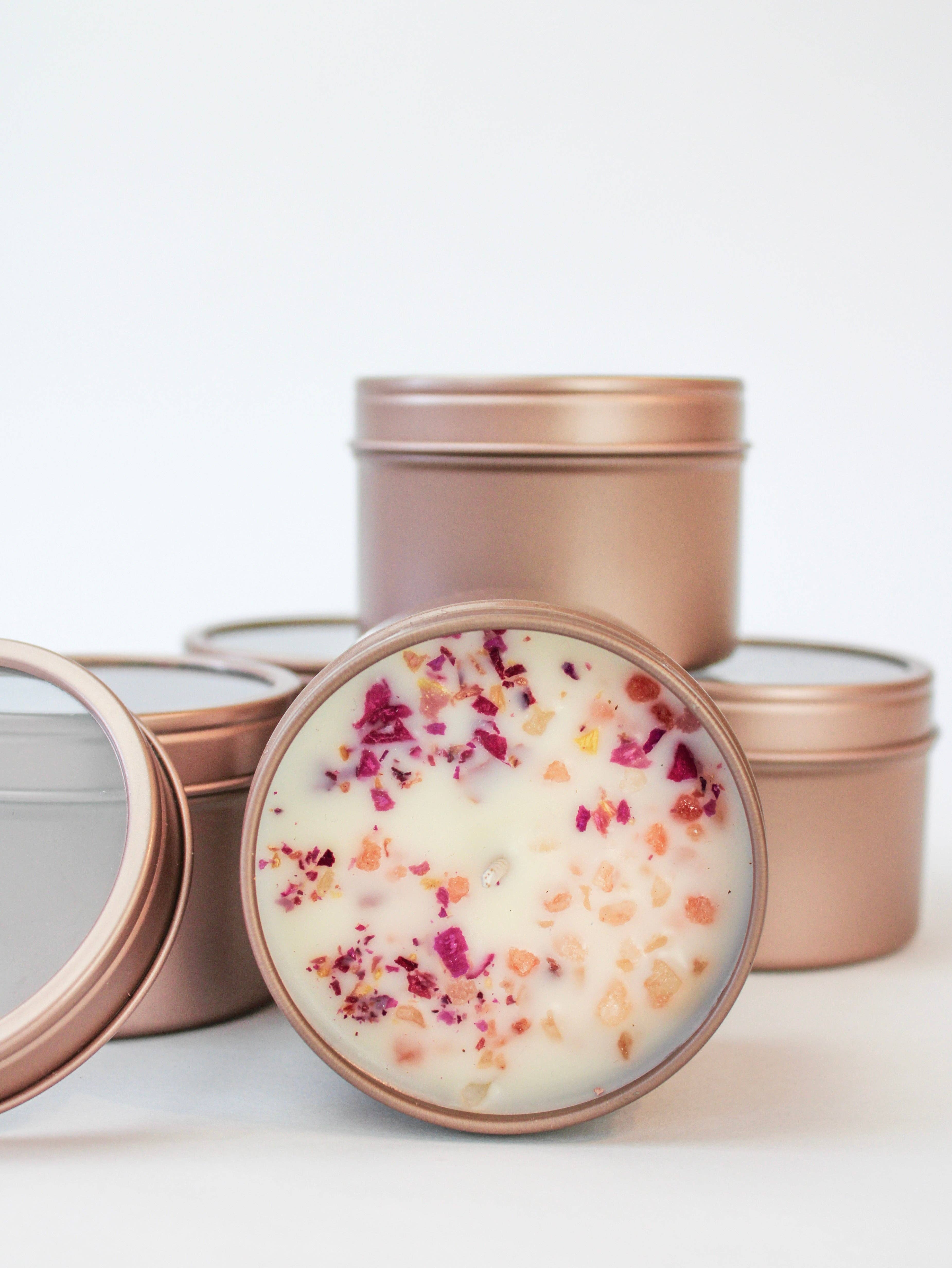 Ash & Rose - Wholesale Jar/Filled Candle - Unlabeled 4 oz Botanical Soy Wax Candles - Party Favors, Wedding, Birthday, Bulk Gifts, White Label, Customizable, Handmade0