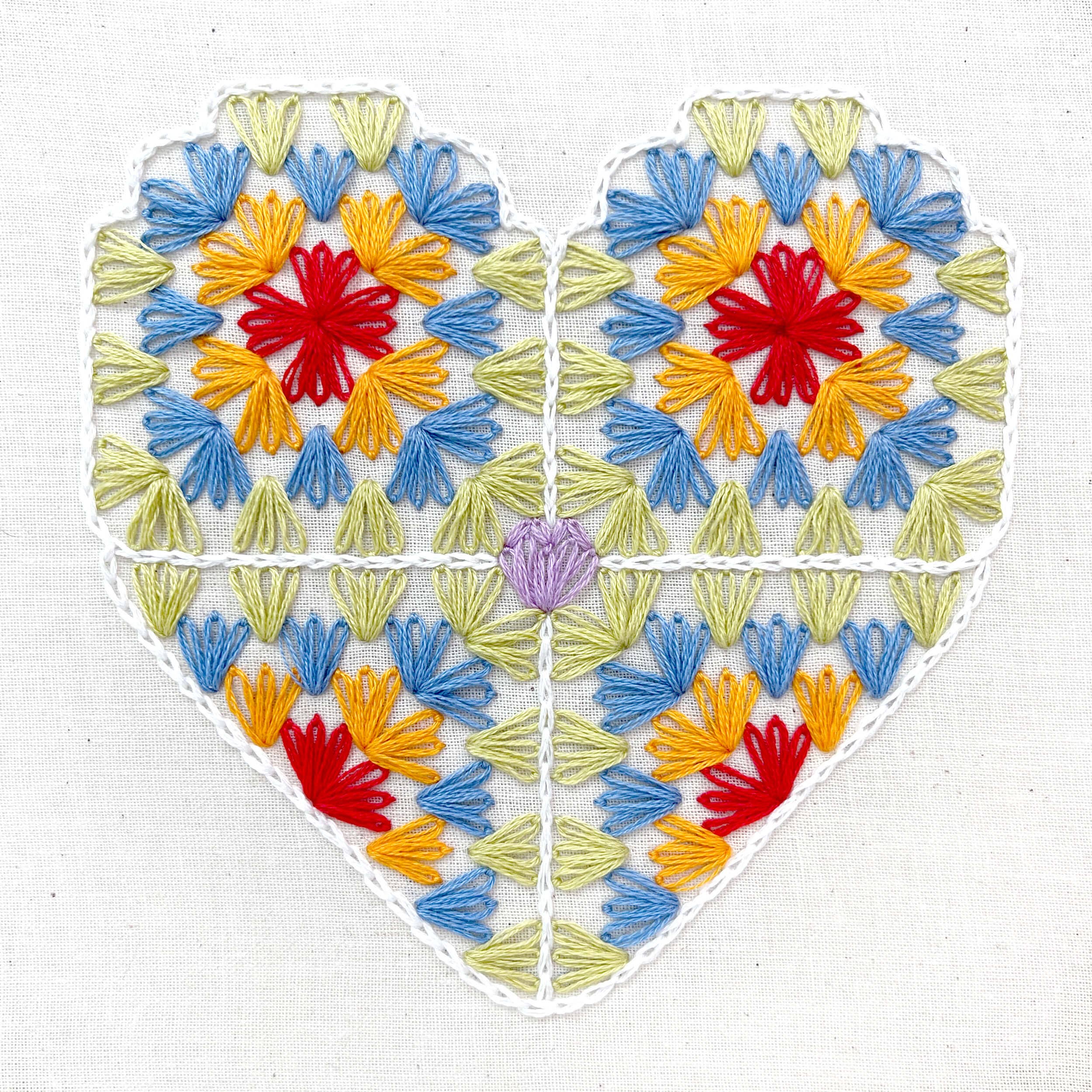 Penguin & Fish - Wholesale Embroidery/Cross Stitch Supplies - Granny Square 8" embroidery kit3