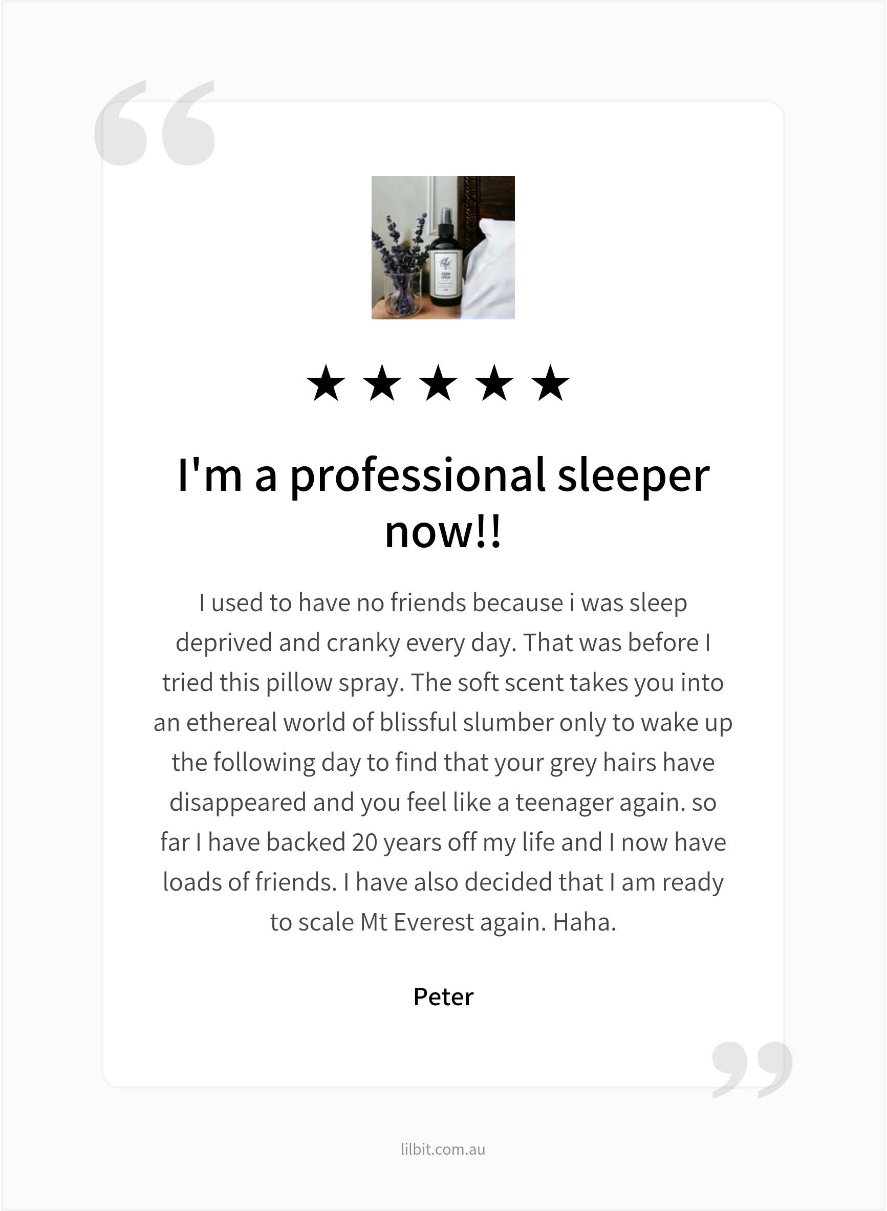 Lil'Bit Better - Wholesale Room & Linen Spray - Sleepy Time Room Spray 250ml - Organic8