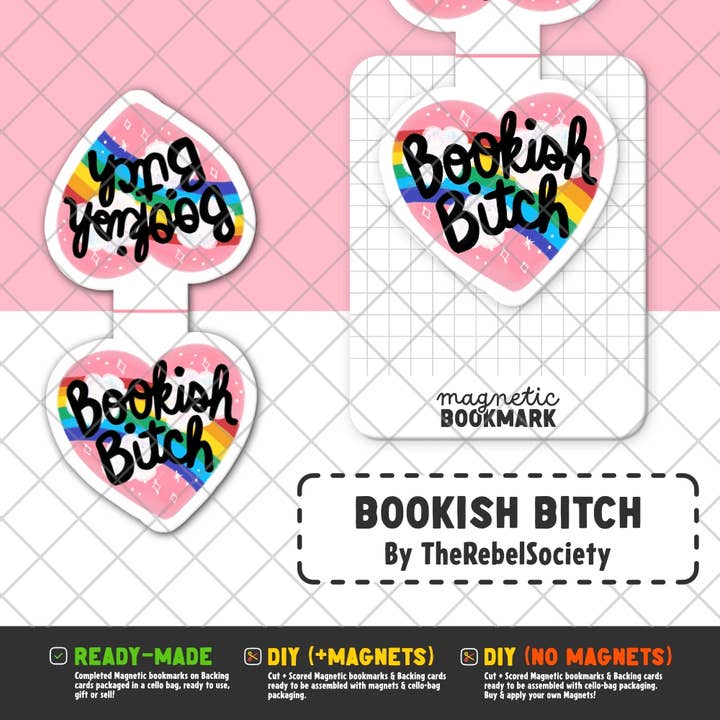 Bookish Bitch | Magnetic Bookmark for wholesale by Stickiply