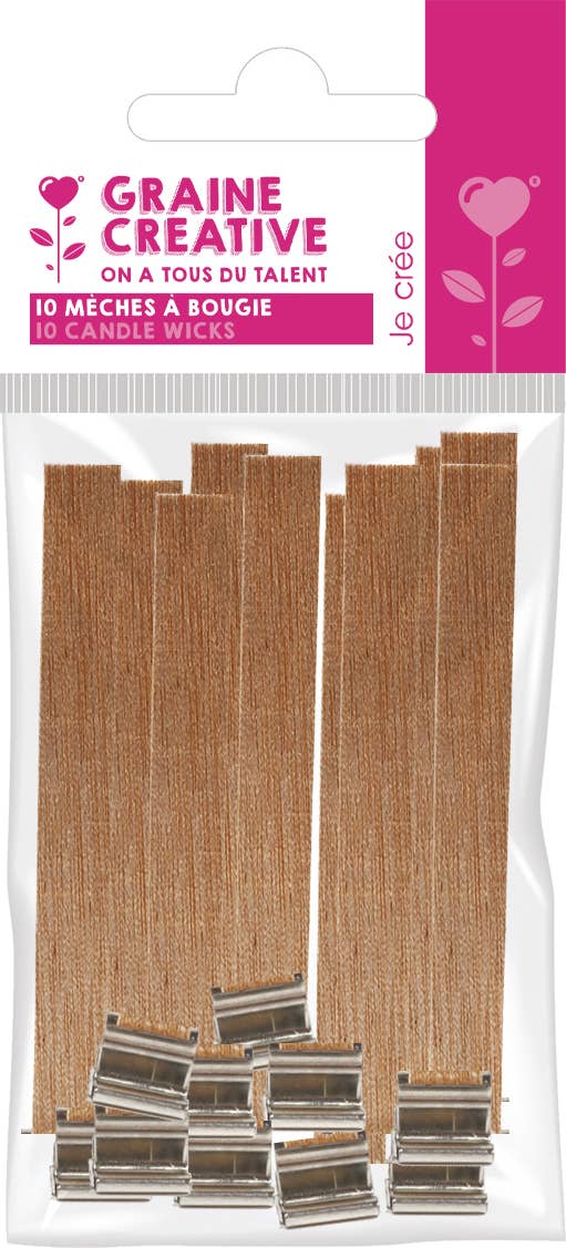 Graine Créative - Wholesale Craft Supplies - 10 PINE WICKS & METAL BASES0