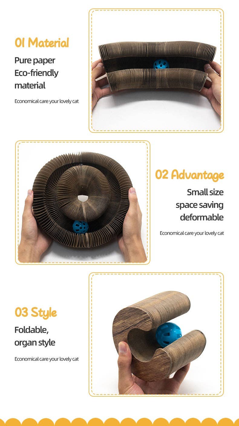 VIGOR – wholesale Kattkliare - Katt – Vikbar kattklösbräda med magiskt orgelspår och boll från VIGOR7