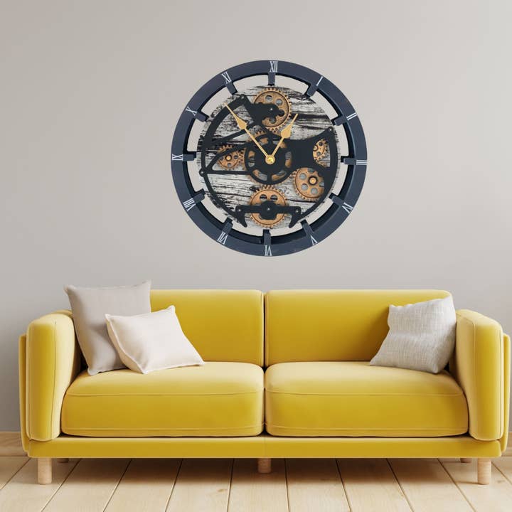 The Gears Clock - Wholesale Wall Clock - CANADA LINE WALL-DESK CLOCK 16 INCH GREY&WHITE4