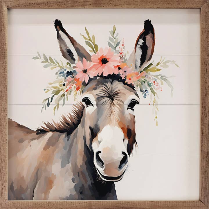 Donkey With Flower Crown White for wholesale by Kendrick Home