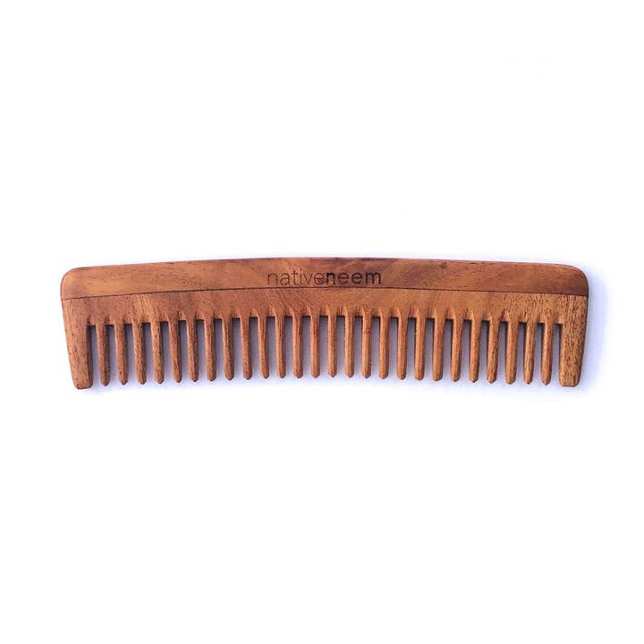 Wooden Neem Comb Wide Tooth for wholesale by Native Neem