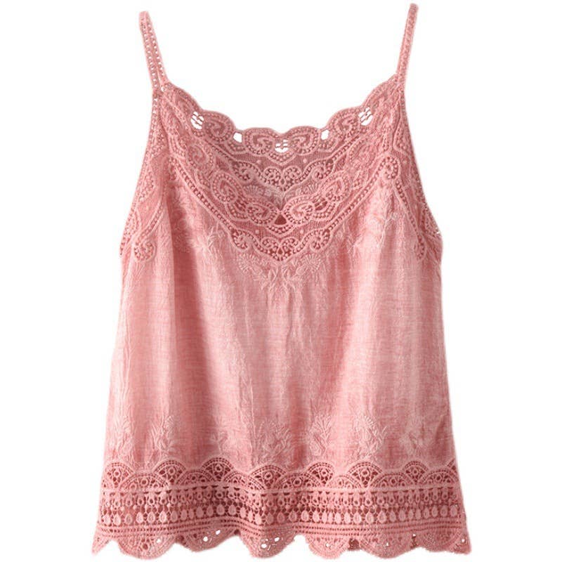 Hope & Sunshine - Wholesale Camisole - Dames - Stone Wash topje met kanten rand6