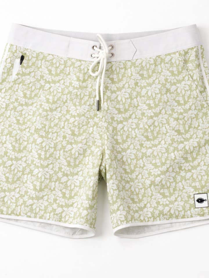 Hibiscus Boardshorts for wholesale by Fluke Apparel Company