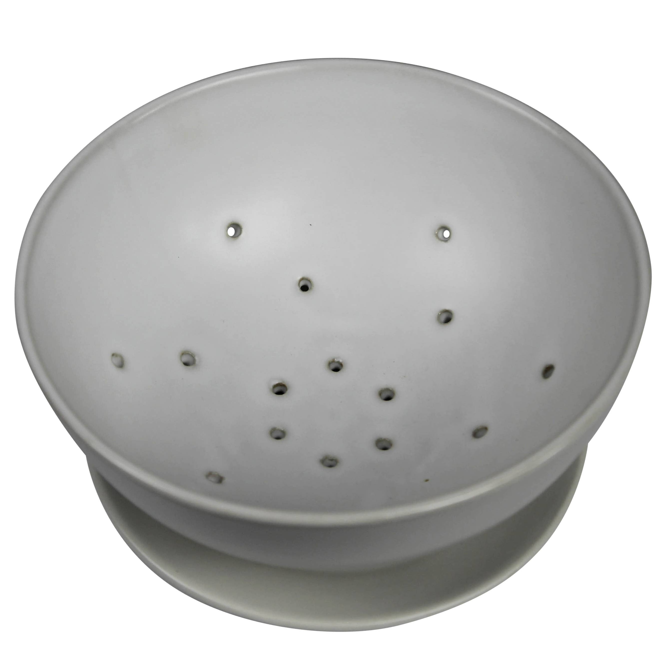 HomArt – wholesale Skål – Drift bärskål med fat i keramik, matt vit glasyr1