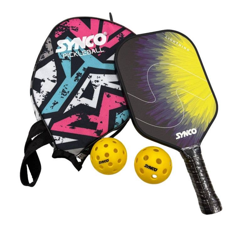 GICO Spielwaren - Wholesale Sporting Accessories - Synco Pickleball Set With Fiberglass Paddles & 2 Balls0