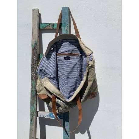 Casa Natura Design SL - Wholesale Beach Bag - Large Rectangular Bag Zipper Leather Handle -PRESTON SKYLAR10