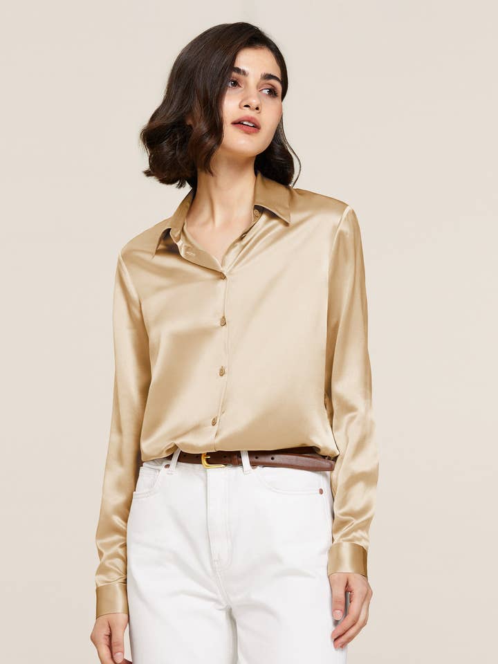 Chemise polyvalente en soie 22MM Basic pour la vente par MommeSilk