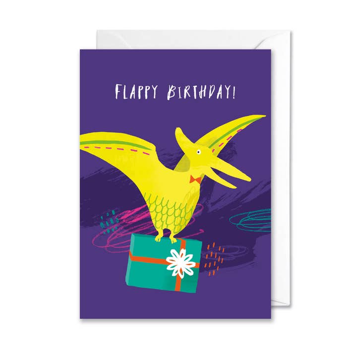 Middle Mouse - Wholesale Birthday Card - Pterodactyl card