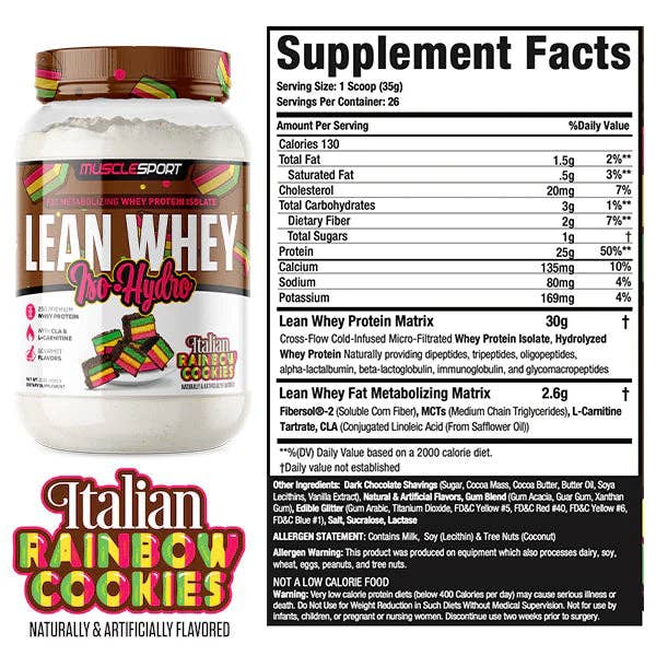 MuscleSport - Wholesale Protein/superfood powder - Lean Whey® Iso Hydro Gourmet Protein 2lb - Limited Edition39