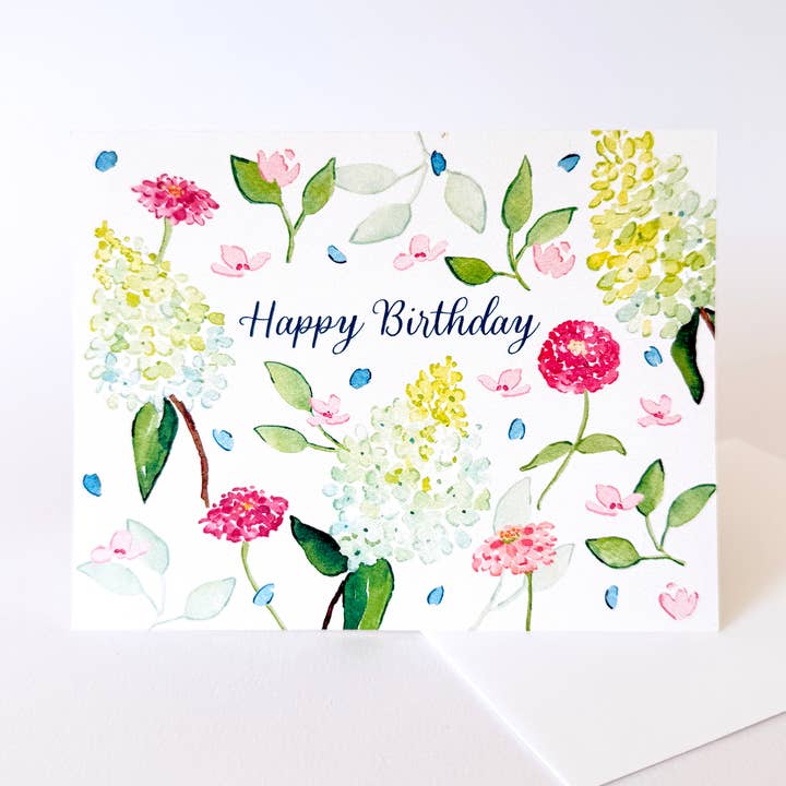 Summer Floral Birthday Greeting Card for wholesale by Kathryn Voss Design