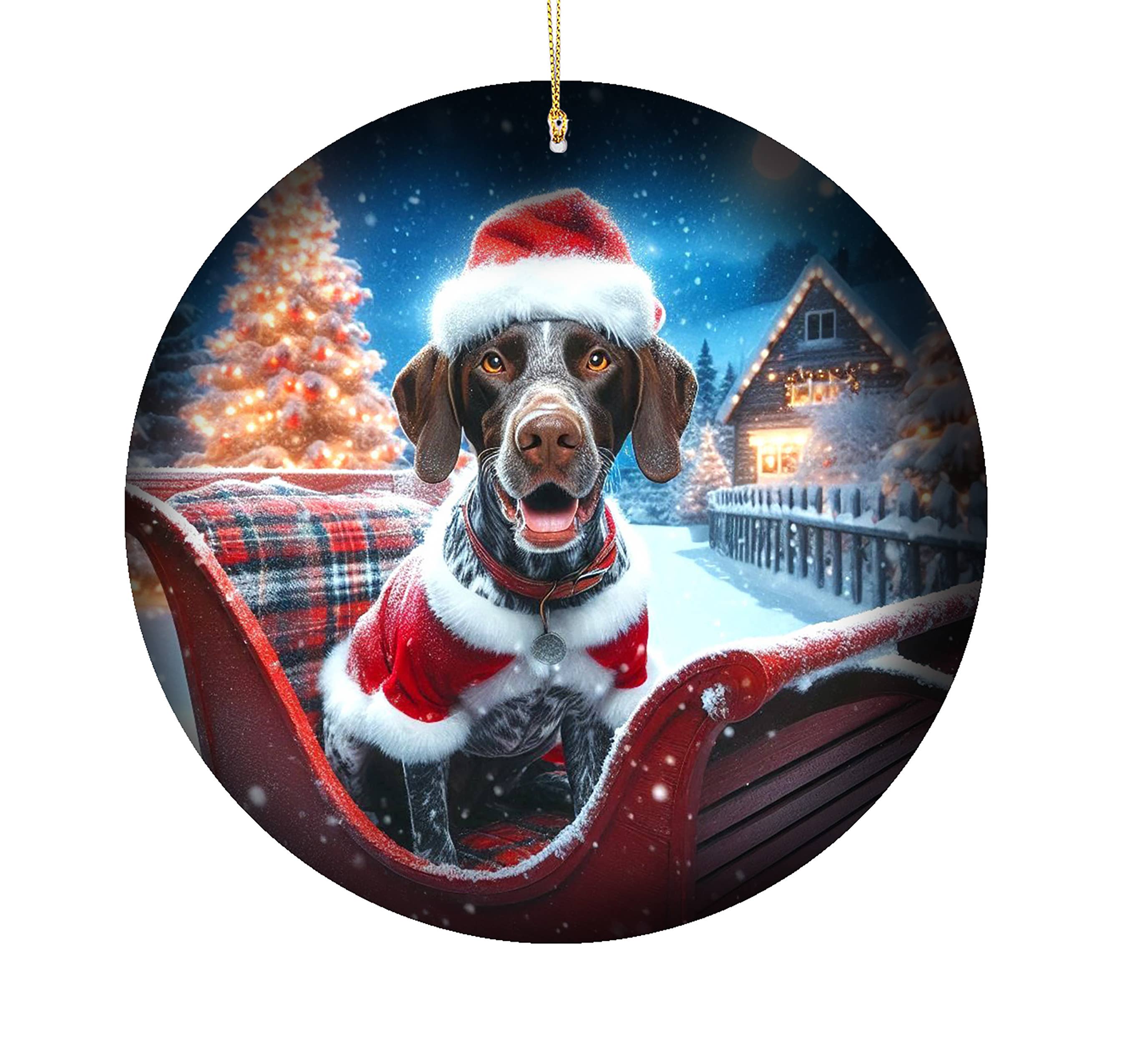 Best of Breed Products - Vente Décoration de Noël - Ornement en porcelaine de Noël - Braque allemand à poil court0