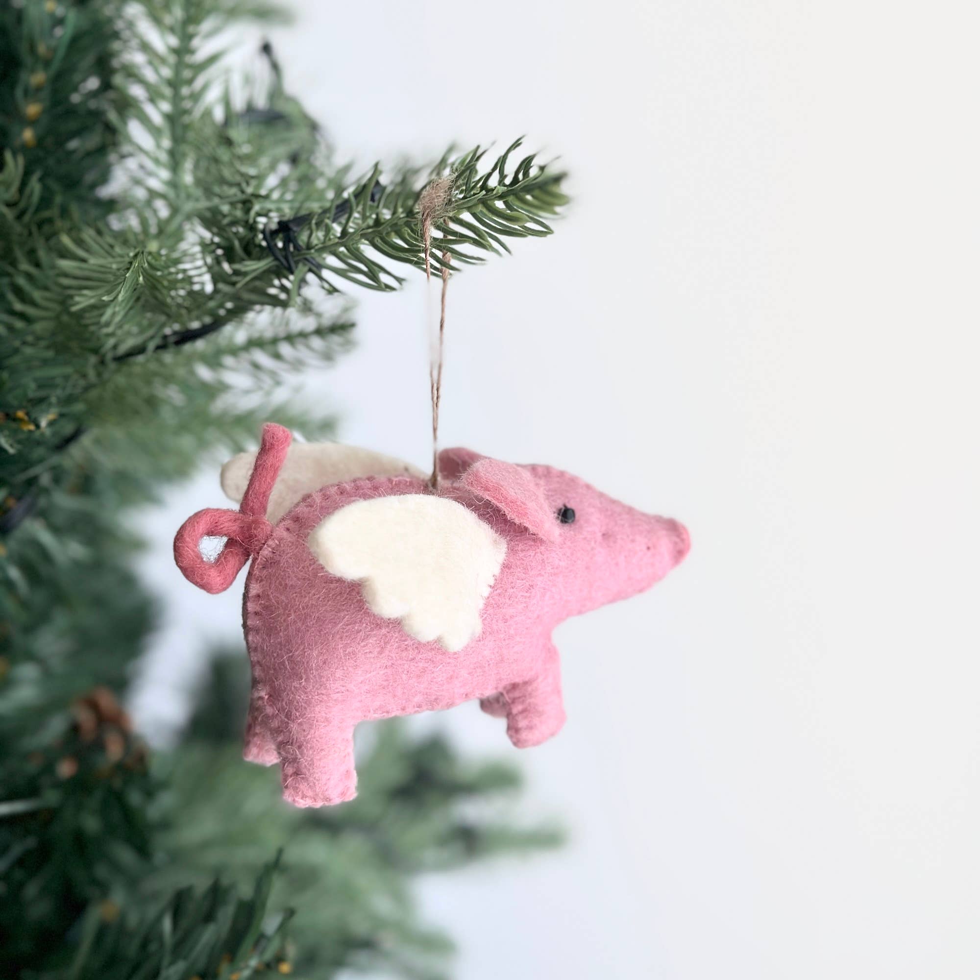 Ganapati - Wholesale Ornament - Felt flying pig ornament2
