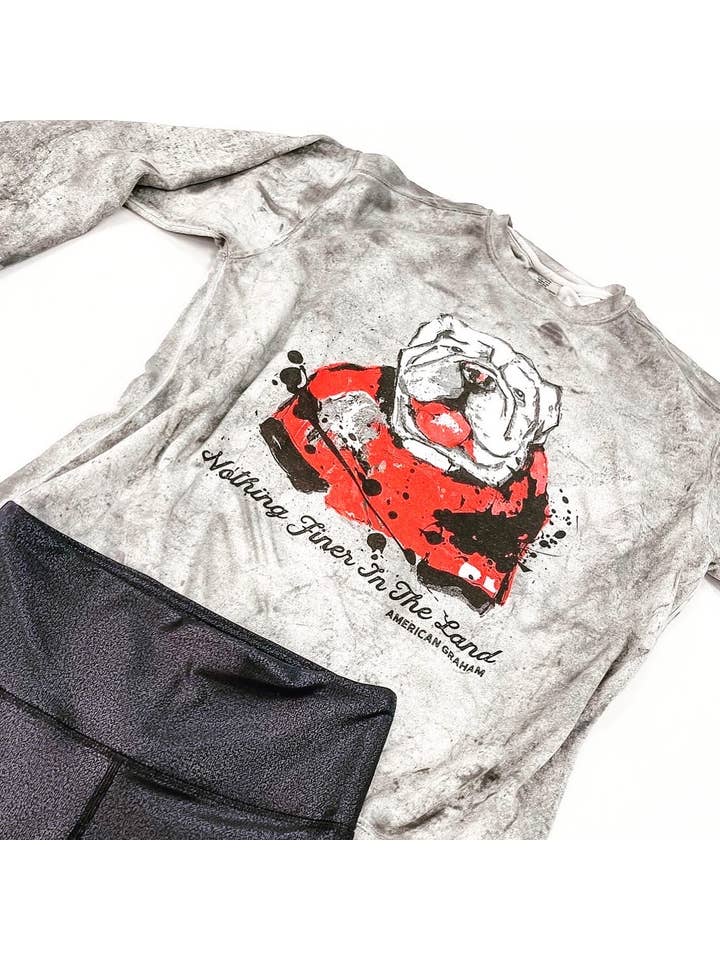 American Graham Apparel - Wholesale Graphic Sweatshirt - Women's - Nothing Finer Graphic Sweatshirt, GEORGIA BULLDOGS/ UGA/ Ath
