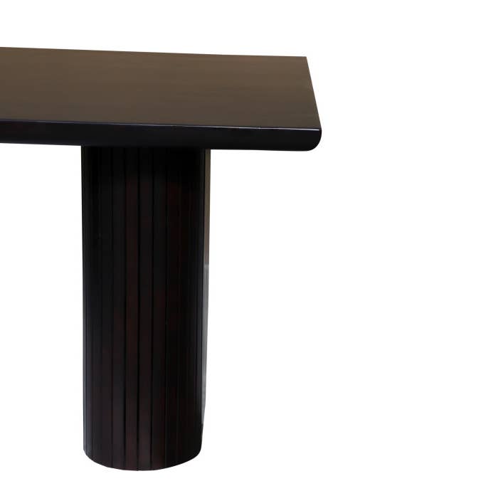 HomeRoots - Wholesale Console Table - 82" Dark Brown Wood Double Pedestal Base Dining Table4