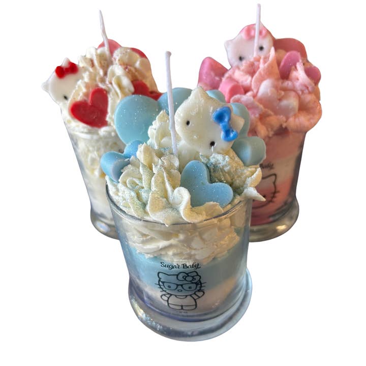 Enchanting Whimsy Soy Wax Candle - Hello Kitty Inspired Dess for wholesale by Serene Soap Co