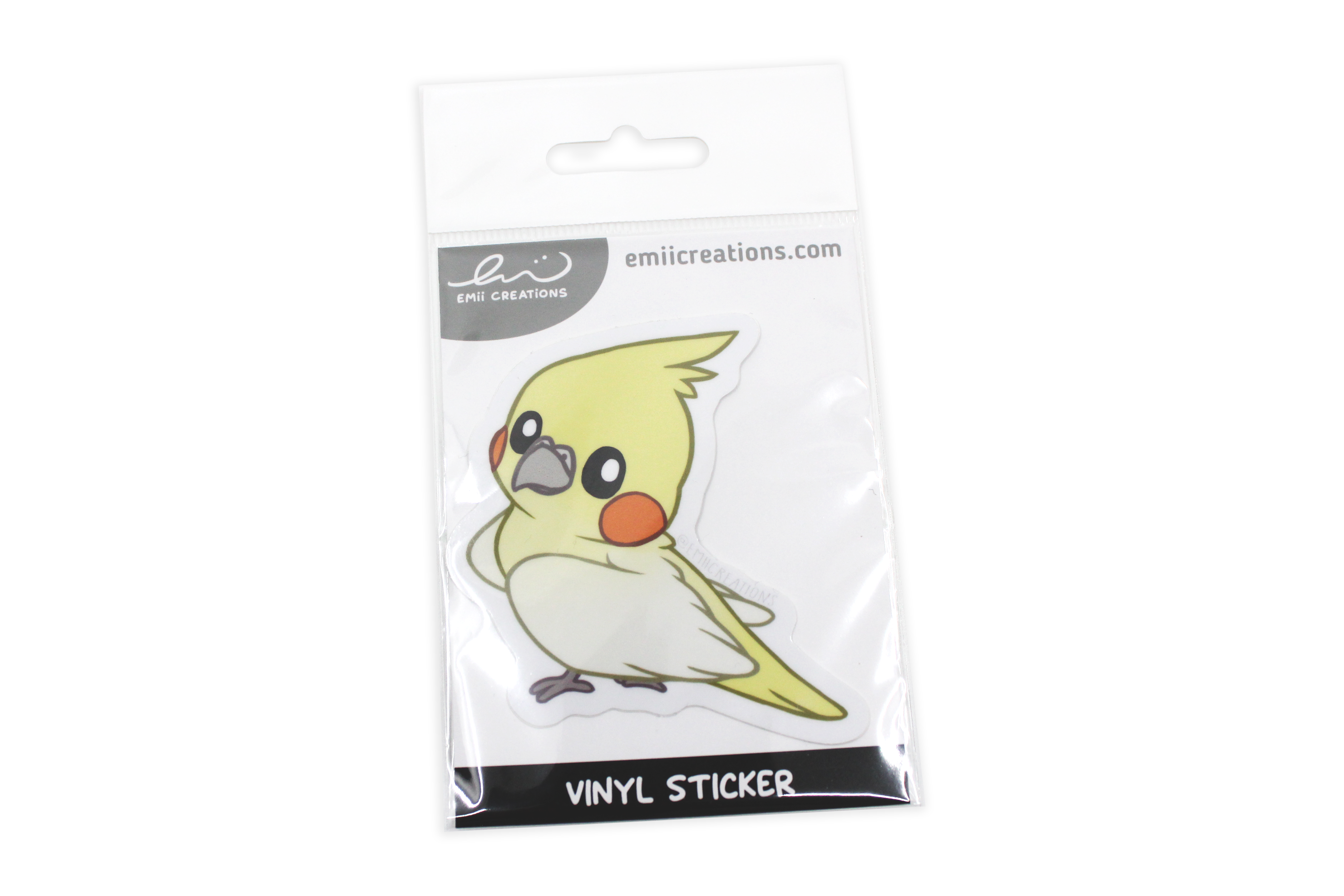 Emii Creations - Wholesale Sticker - Yellow Cockatiel Bird Vinyl Sticker1