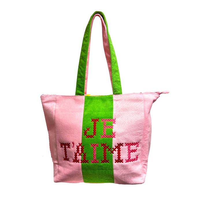 Je T'aime Terry Beach Tote for wholesale by LillyLoves LTD