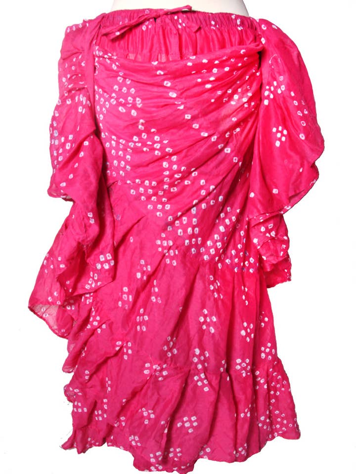 Jaipur white dot skirt pink for wholesale by Senoritas Tribal Designs