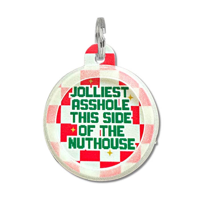 Holiday Dog Collar Charm - Jolliest Asshole for wholesale by Bad Tags