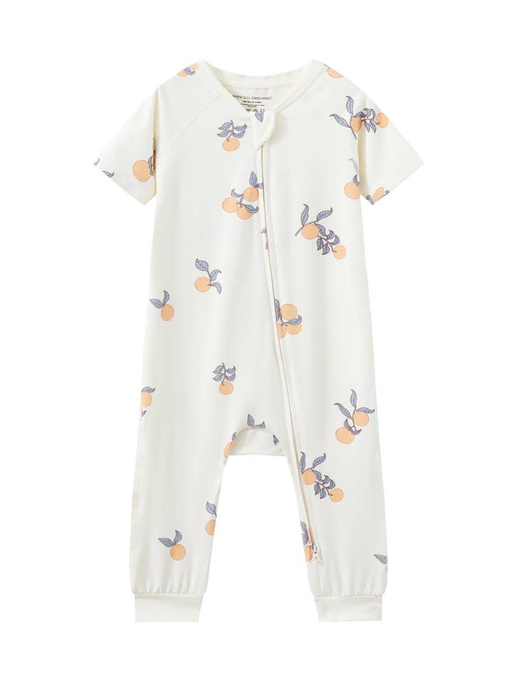 Organic Bamboo Zip-up Bodysuit-Clementine for wholesale by Norsu Organic