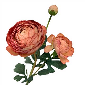 David Christopher's Collection - Wholesale Artificial Flowers - Caressed Sunrise Triple Peony Fall Spray Dubonnet Rose 23"1