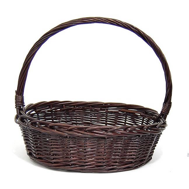 SMALL OVAL DARK WILLOW BASKET for wholesale by Bacon Basketware