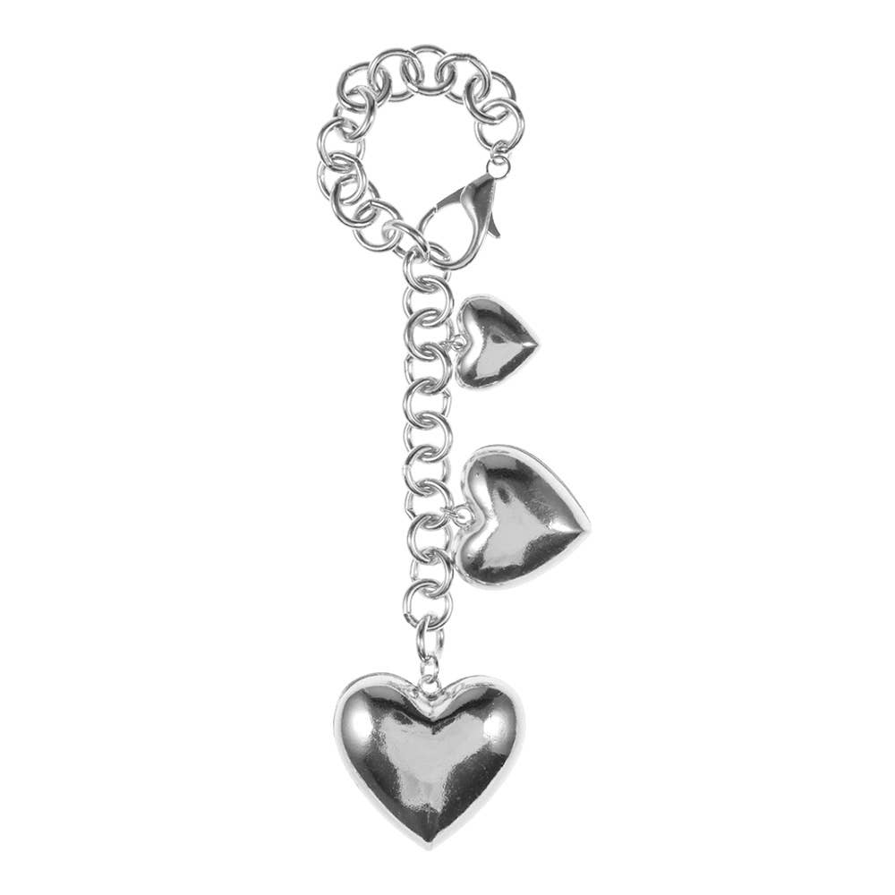 Sensibling Corp. – wholesale Keychain – Women's – Chunky Metal Puffy Heart Charm Keychain Bag Charm3