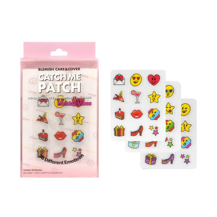 VANG ME PATCH Emoticon Vakantiegevoel – Hydrocolloïde Puistjespleister met Leuke Vakantieontwerpen, Ultra-Dun & Waterdicht, 36 Pleisters voor wholesale door Kproduct4u