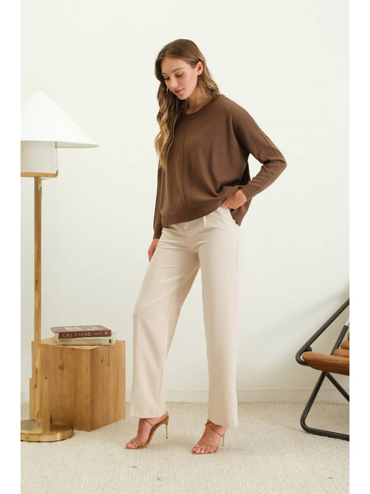 The Workshop Studio - Wholesale Knit Top - Women's - EXTENDED SHOULDER SWEATER