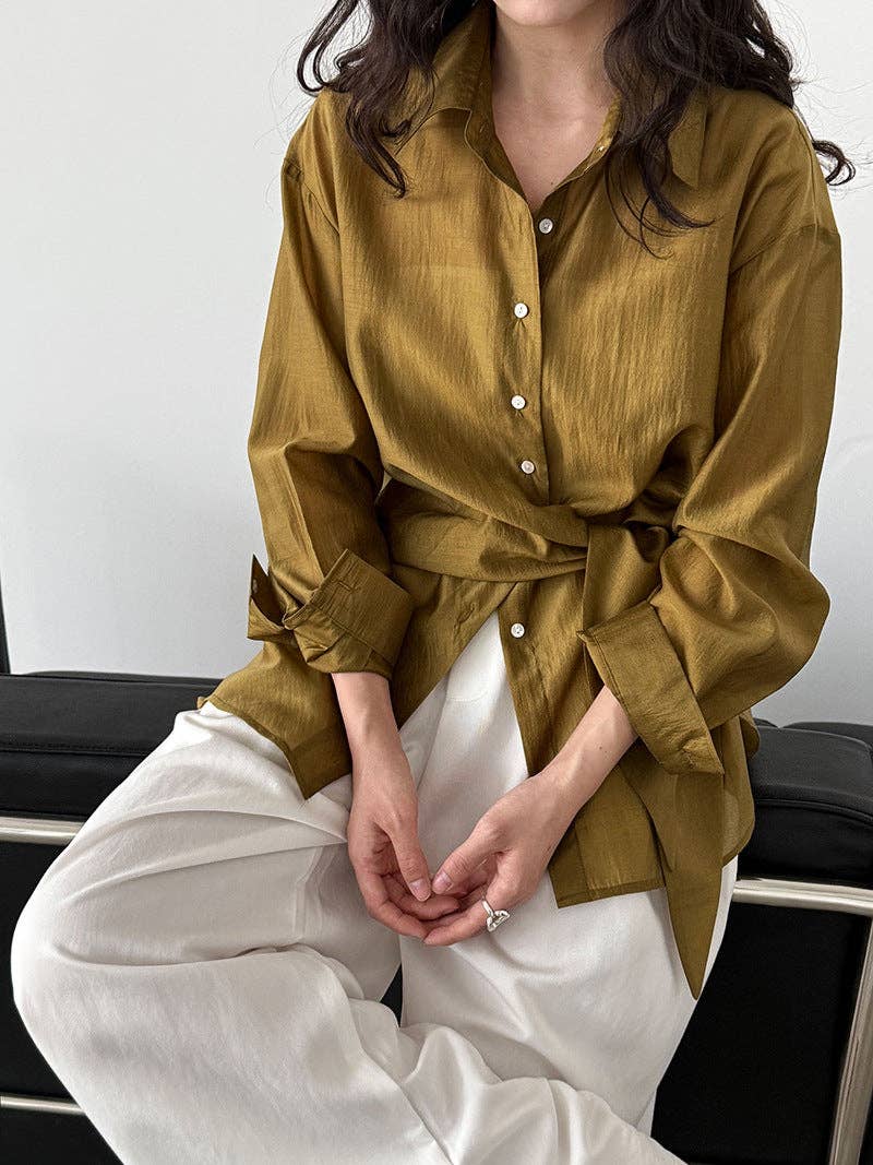 Marayn - Wholesale Button Down Shirt - Women's - 2025 NEW Luxe Tencel Sun Shirt Effortless French Style8