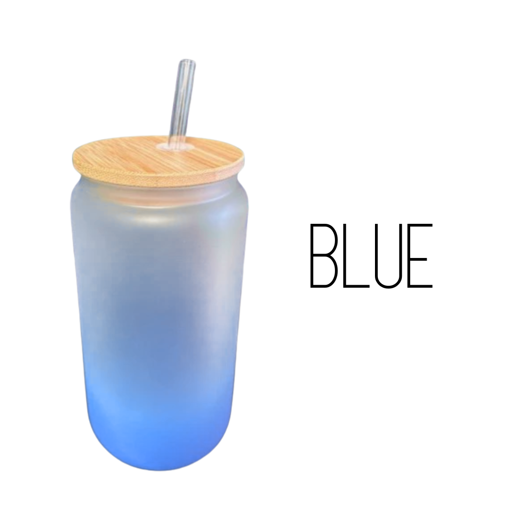 Sublimation Kings of Florida - Wholesale Drinking Glass/Cup - 16oz Color Ombré Frosted Sublimation Glass0