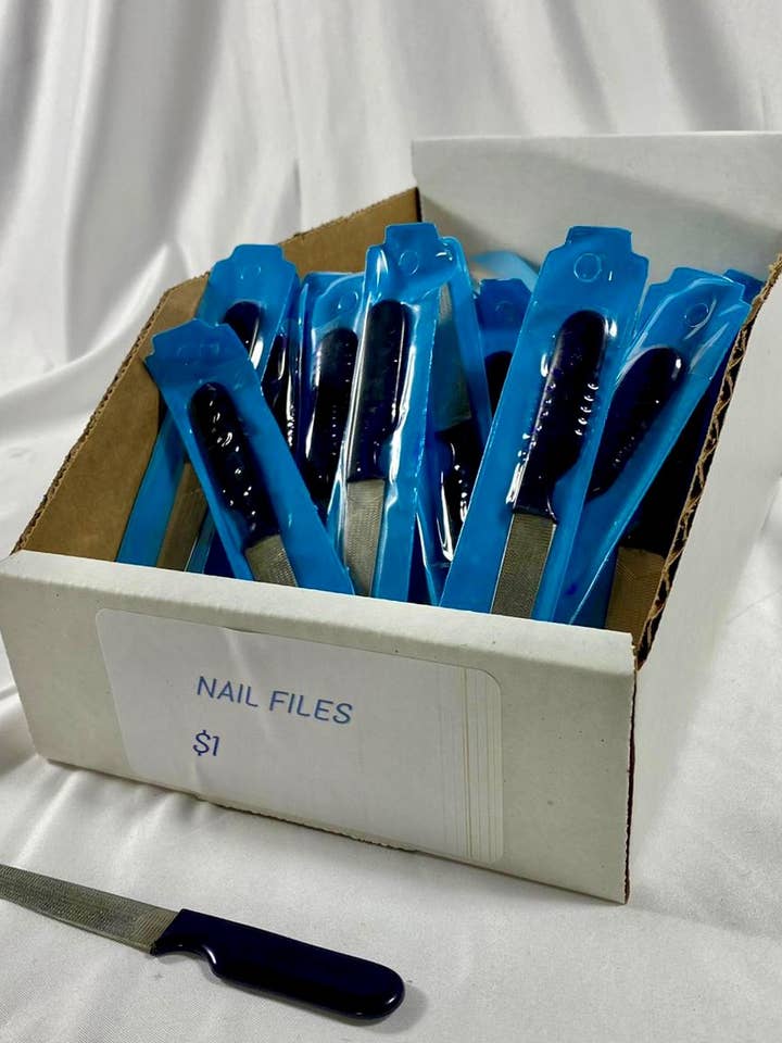 Nail Files 5" Stainless Steel (Bin of 50) for wholesale by MAYA Cosmetics